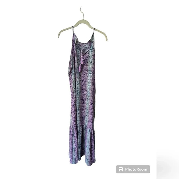 Caroline Hill Spaghetti Strap Bohemian Snakeskin Maxi Dress, Size Large - Picture 2 of 10